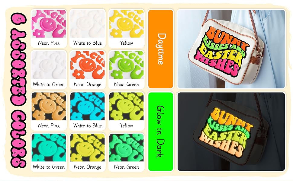 Glow In the Dark Puff Heat Transfer Vinyl - Image 3