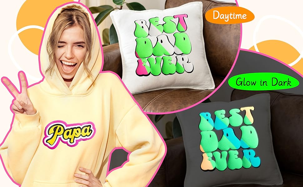 Glow In the Dark Puff Heat Transfer Vinyl - Image 6