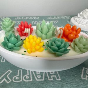 Small Wax Succulent Garden Candle